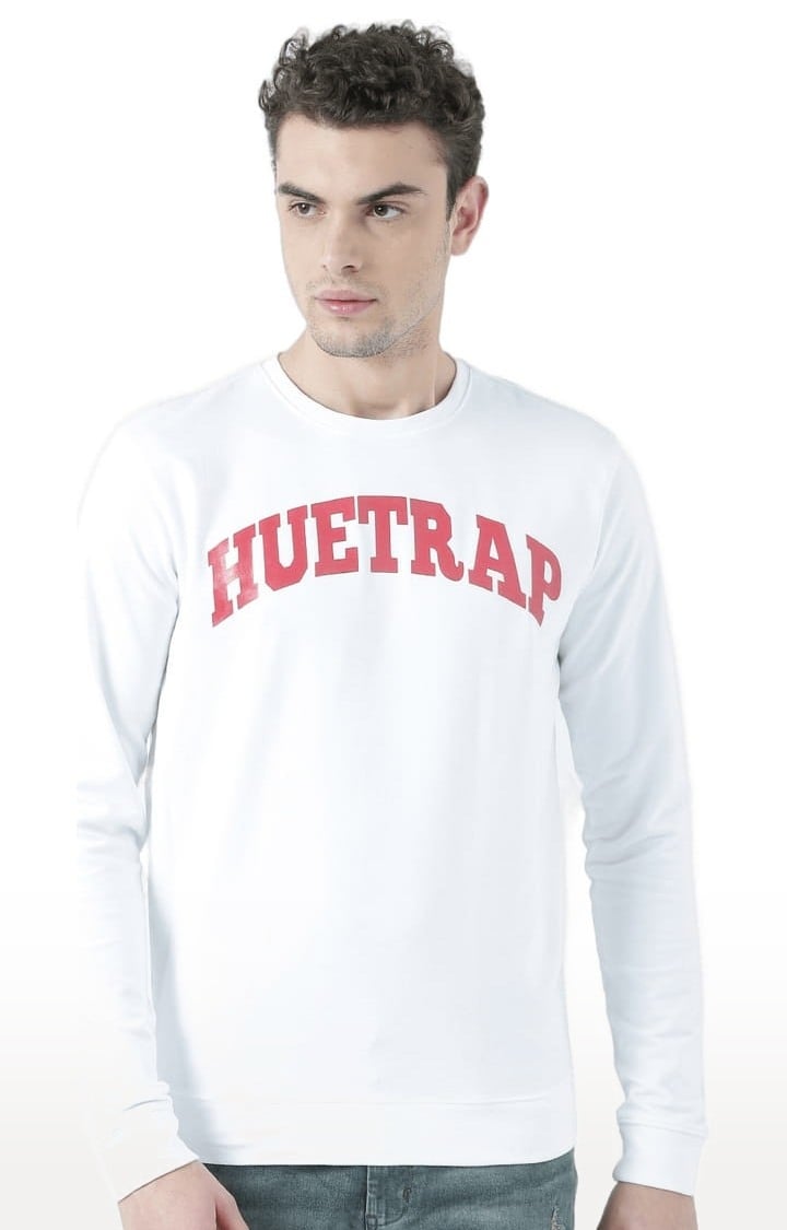 Men's White Typographic Sweatshirts