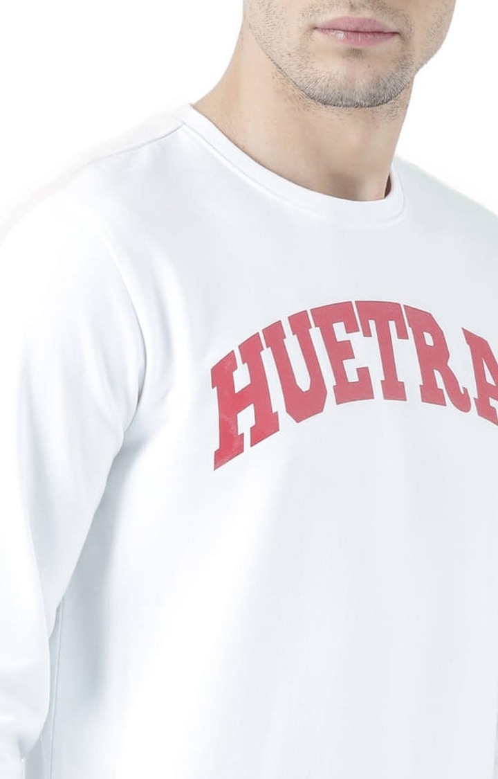 Men's White Typographic Sweatshirts