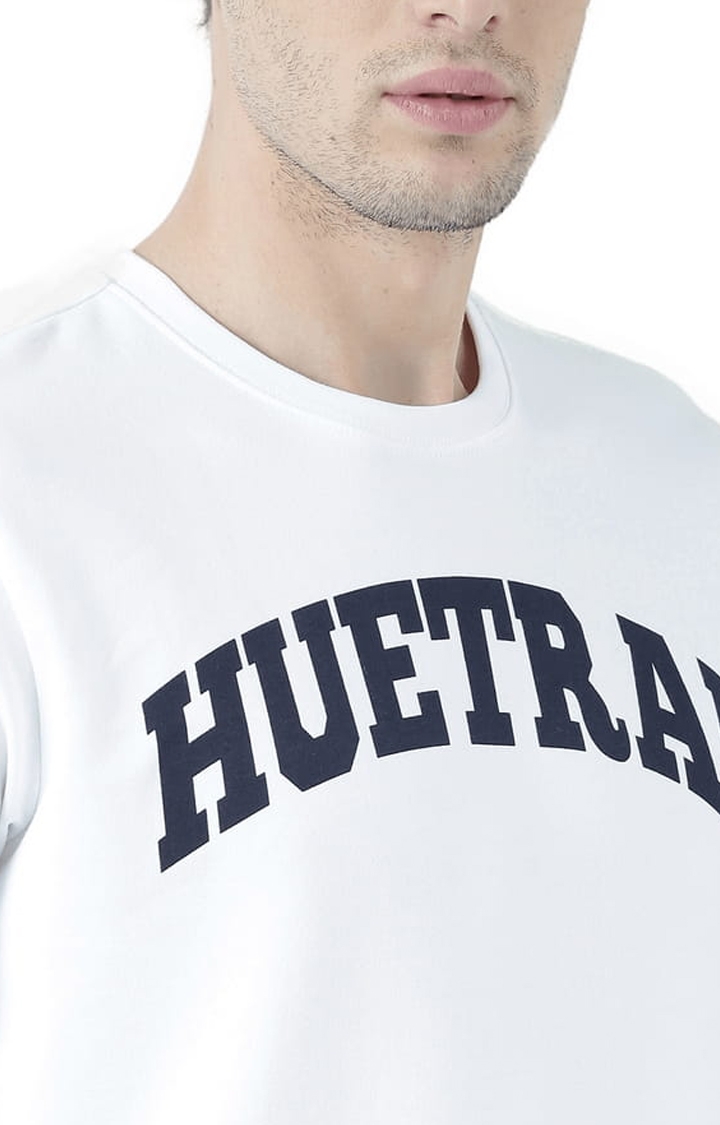 Men's White Typographic Sweatshirts
