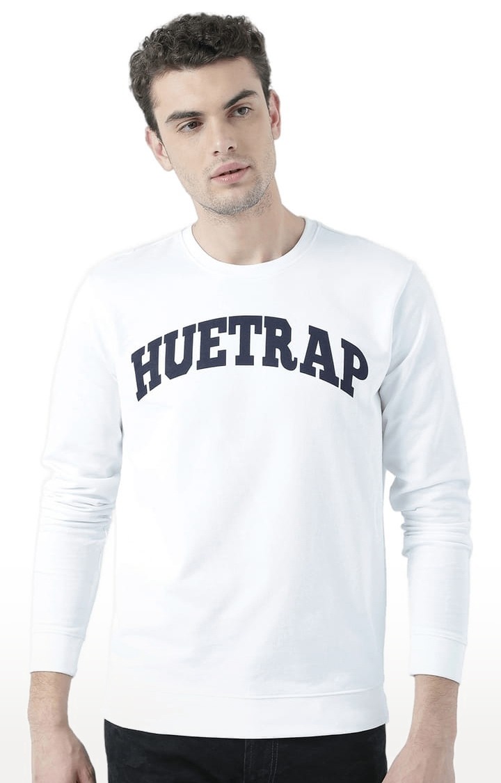 Men's White Typographic Sweatshirts