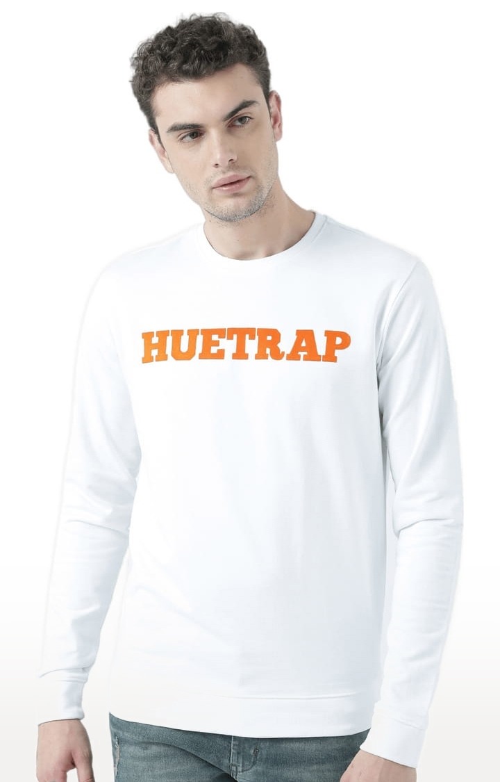Men's White Typographic Sweatshirts