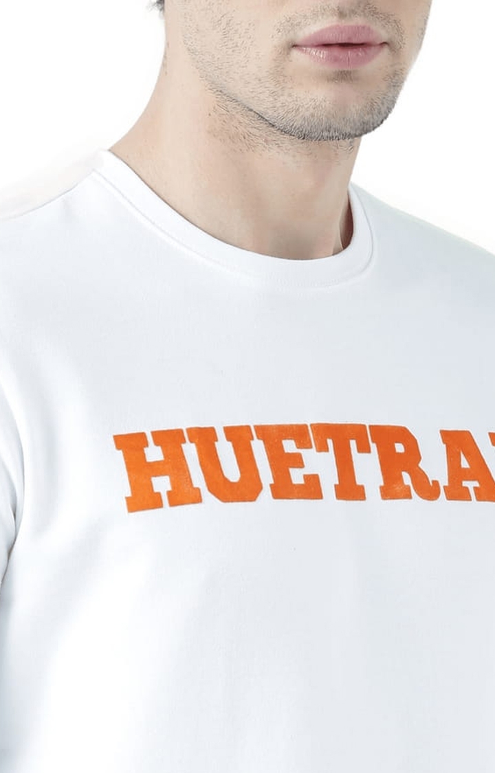 Men's White Typographic Sweatshirts