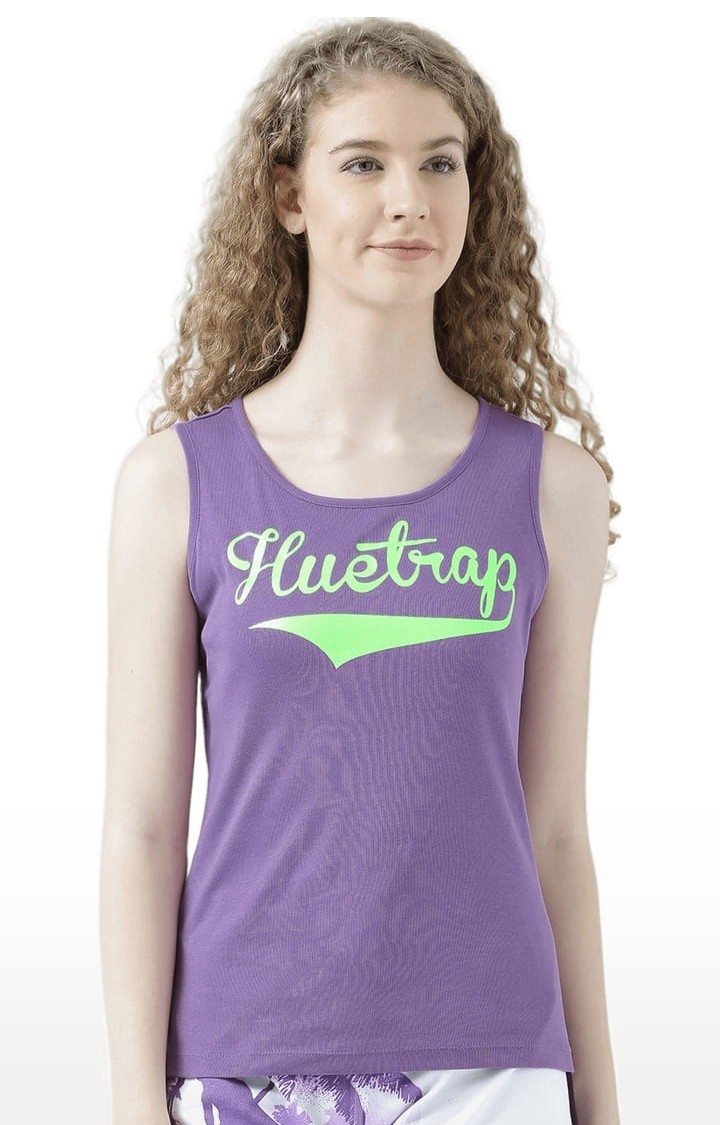 HUETRAP | Women's Purple Typographic Tank Top