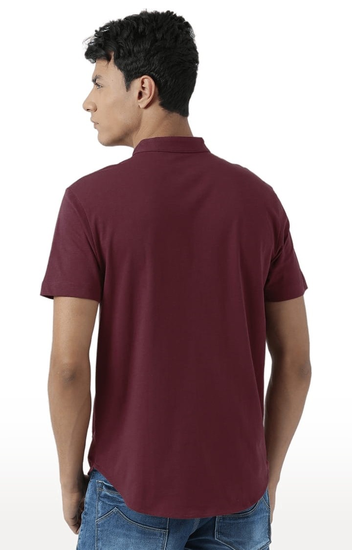Men's Red Printed Regular T-Shirt