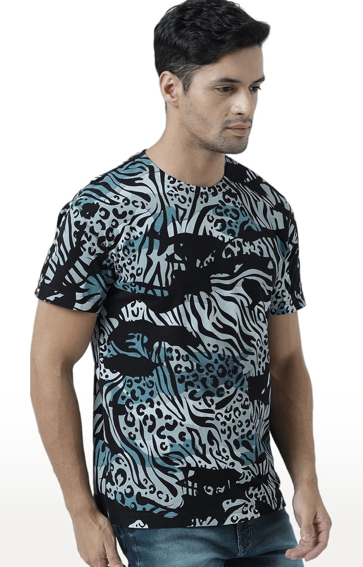 HUETRAP | Men's Multicolour Cotton Printed Regular T-Shirt 2