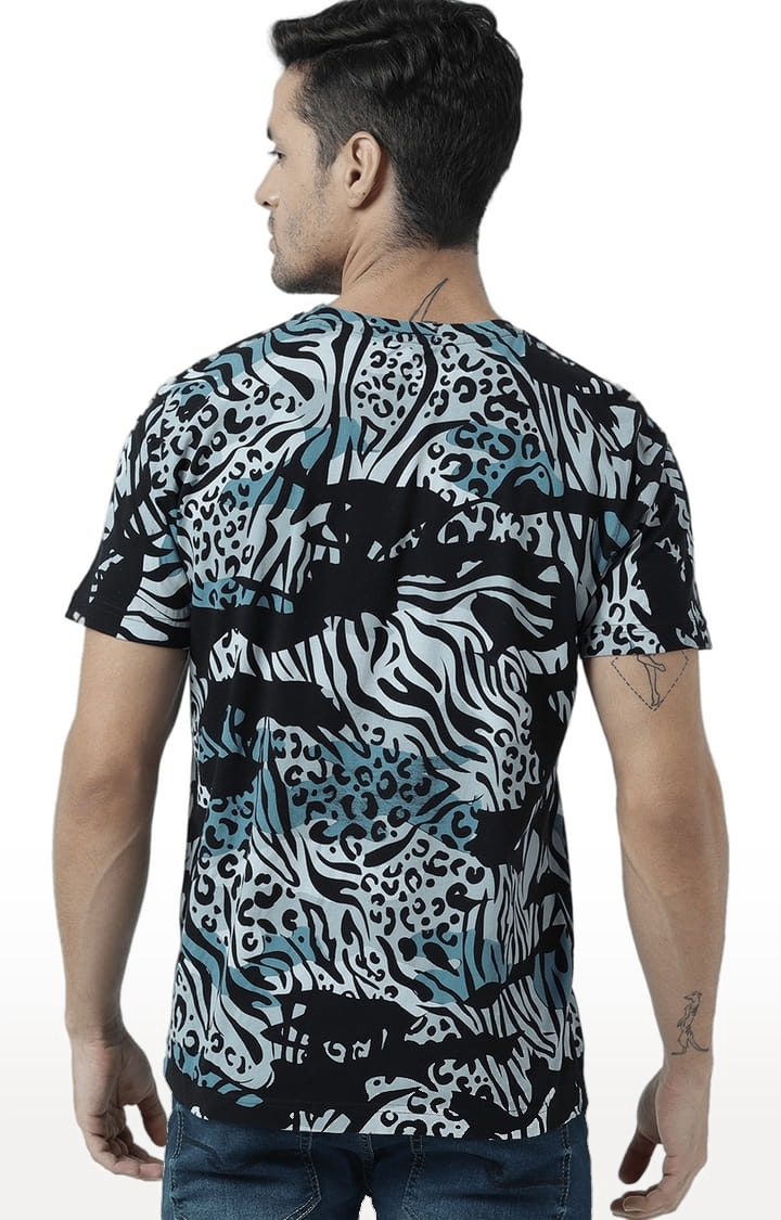 HUETRAP | Men's Multicolour Cotton Printed Regular T-Shirt 4