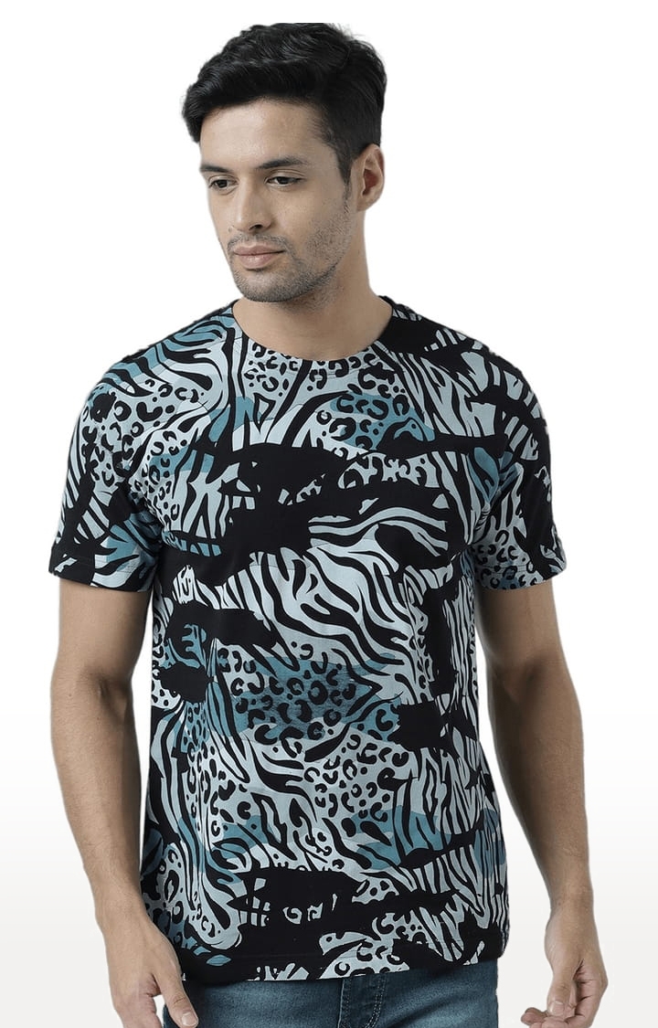 HUETRAP | Men's Multicolour Cotton Printed Regular T-Shirt 0