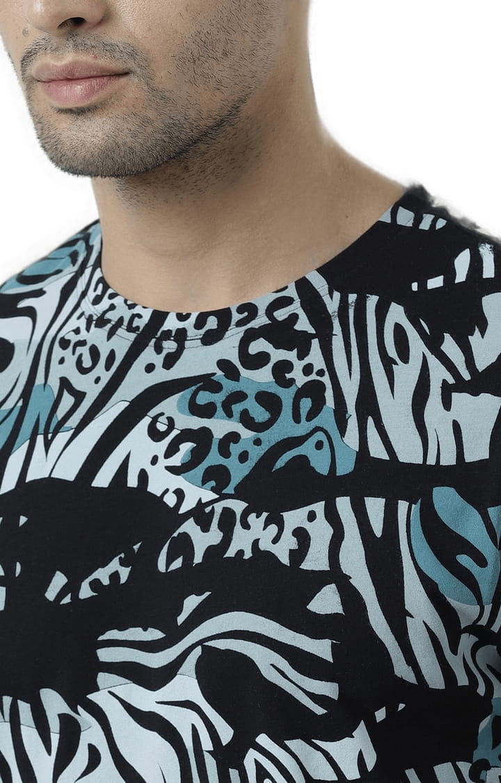 HUETRAP | Men's Multicolour Cotton Printed Regular T-Shirt 5