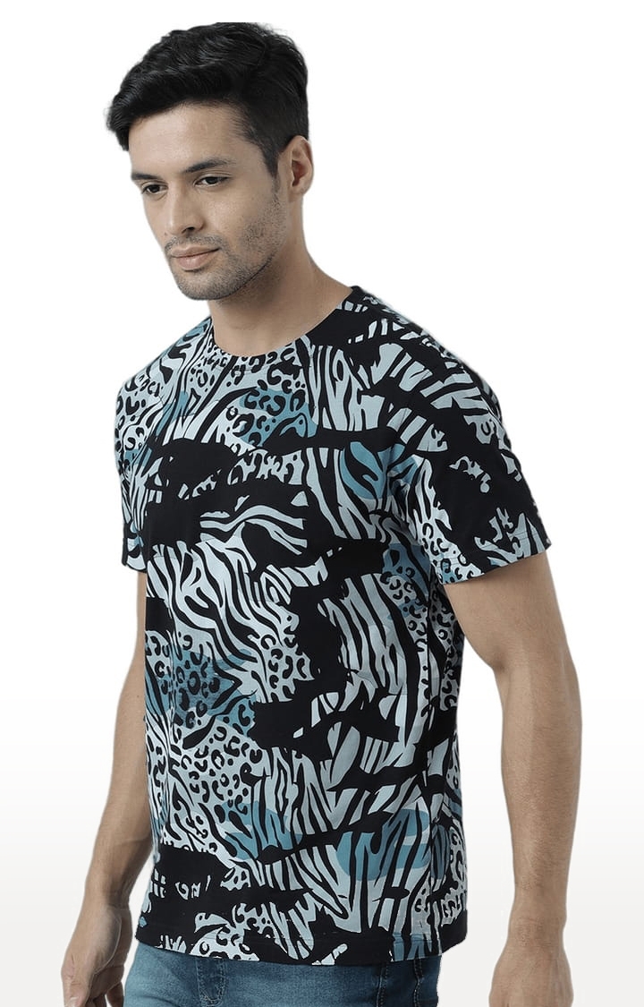 HUETRAP | Men's Multicolour Cotton Printed Regular T-Shirt 3