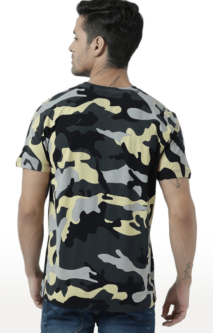Men's Multicolour Camouflage Regular T-Shirt