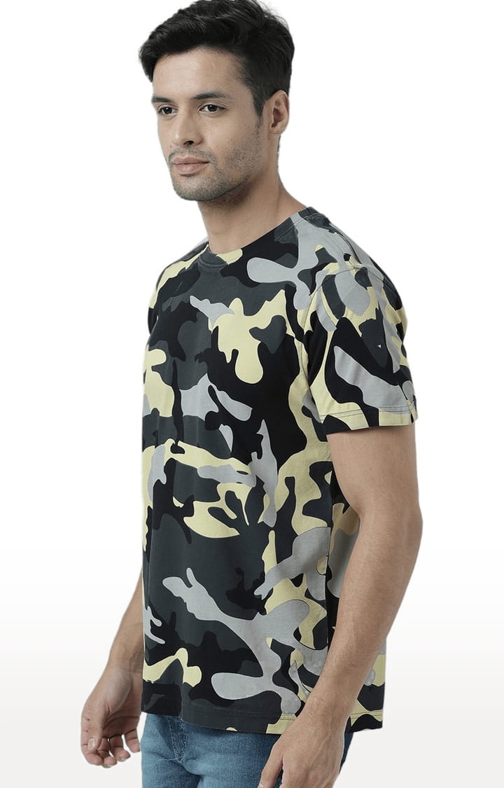Men's Multicolour Camouflage Regular T-Shirt