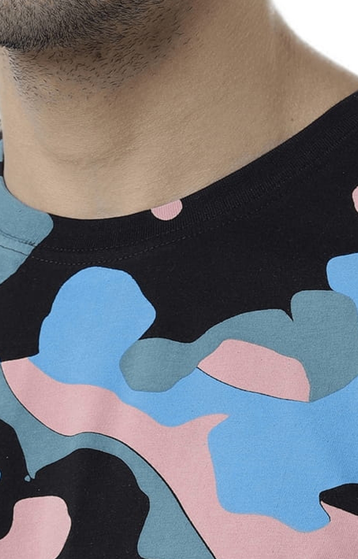 Men's Multicolour Camouflage Regular T-Shirt
