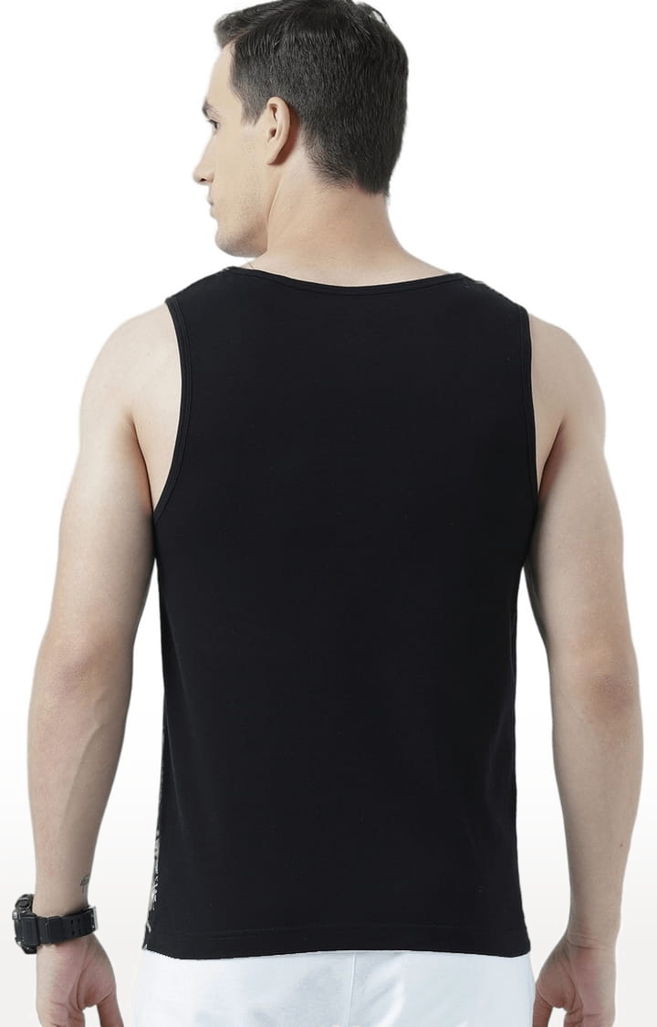 HUETRAP | Men's Black Cotton Printed Vest 4