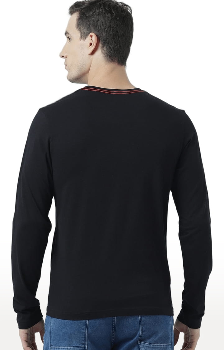 HUETRAP | Men's Black Cotton Printed Regular T-Shirt 4