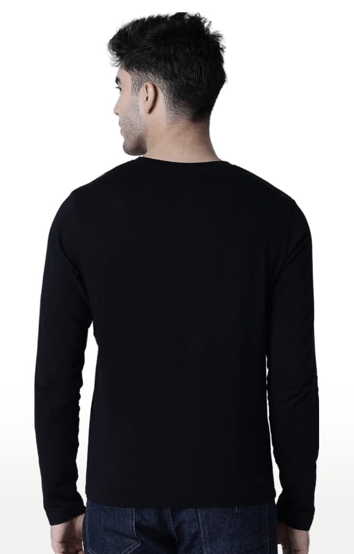 HUETRAP | Men's Black Cotton Colourblock Regular T-Shirt 3