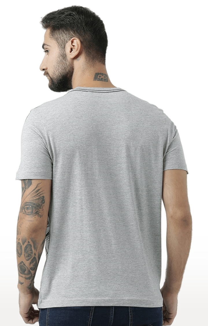 HUETRAP | Men's Grey Cotton Printed Regular T-Shirt 4