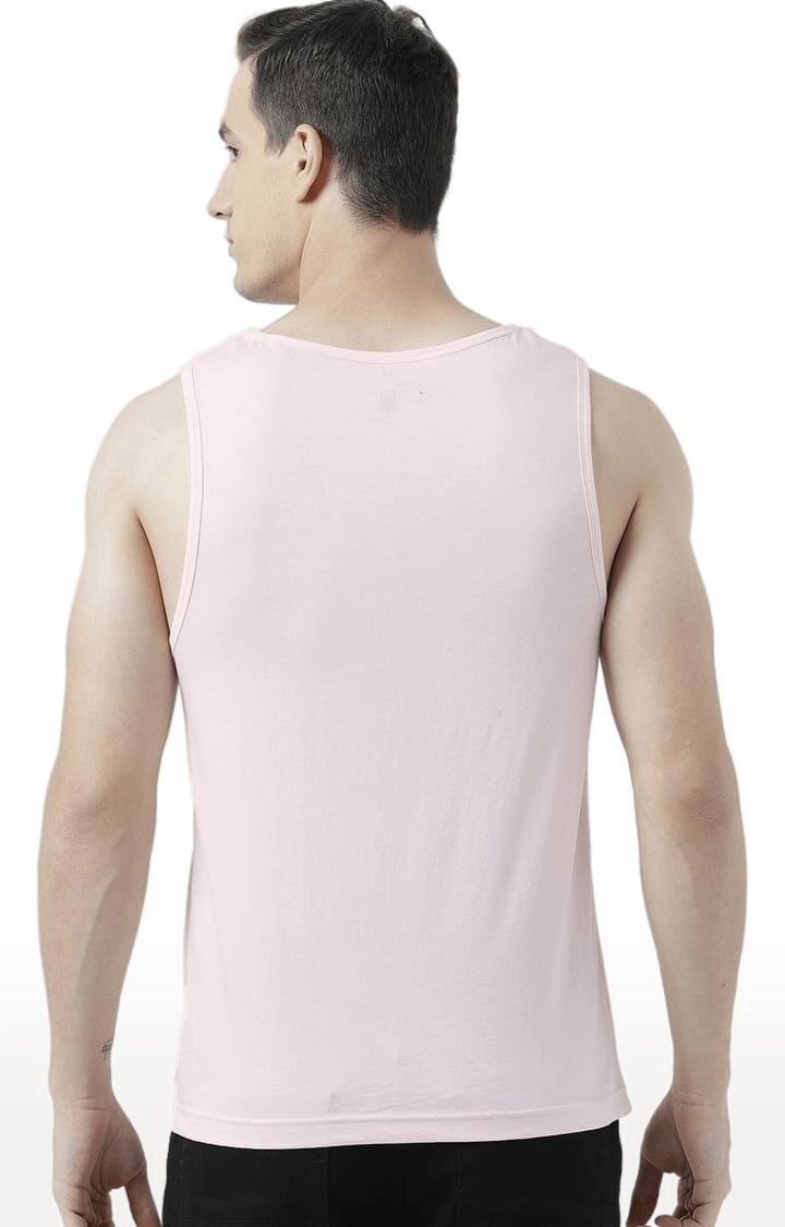 HUETRAP | Men's Light Pink Cotton Printed Vest 4