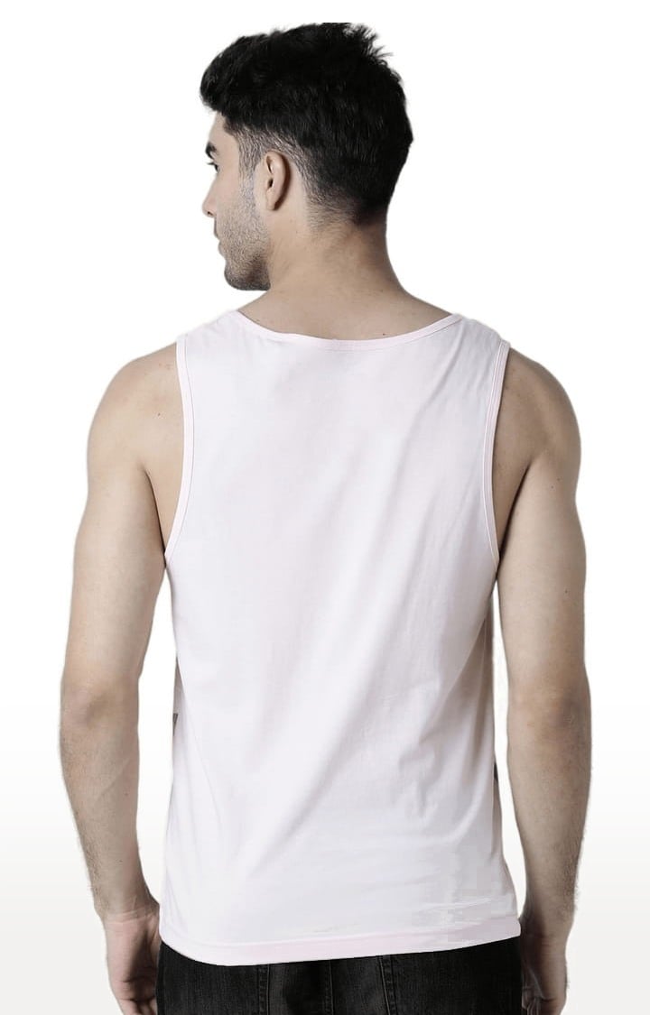 Men's Light Pink Cotton Camouflage Printed Vest