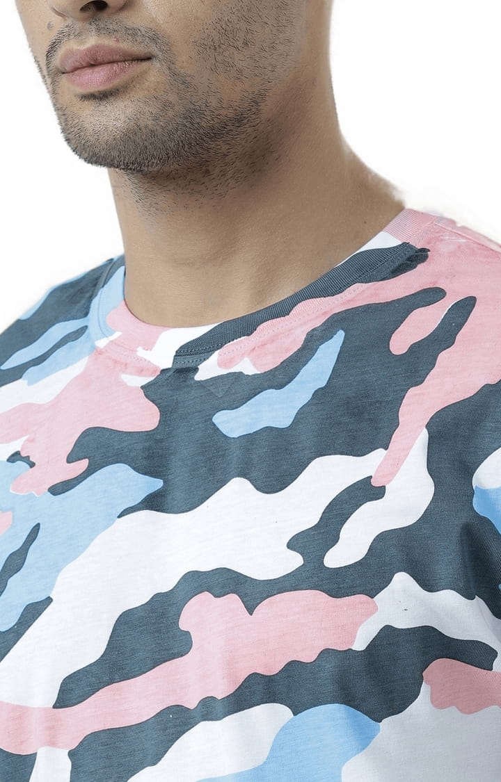 HUETRAP | Men's Multicolour Cotton Camouflage Regular T-Shirt 5