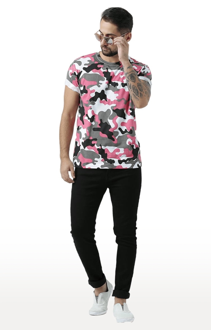 HUETRAP | Men's Multicolour Cotton Camouflage Regular T-Shirt 1