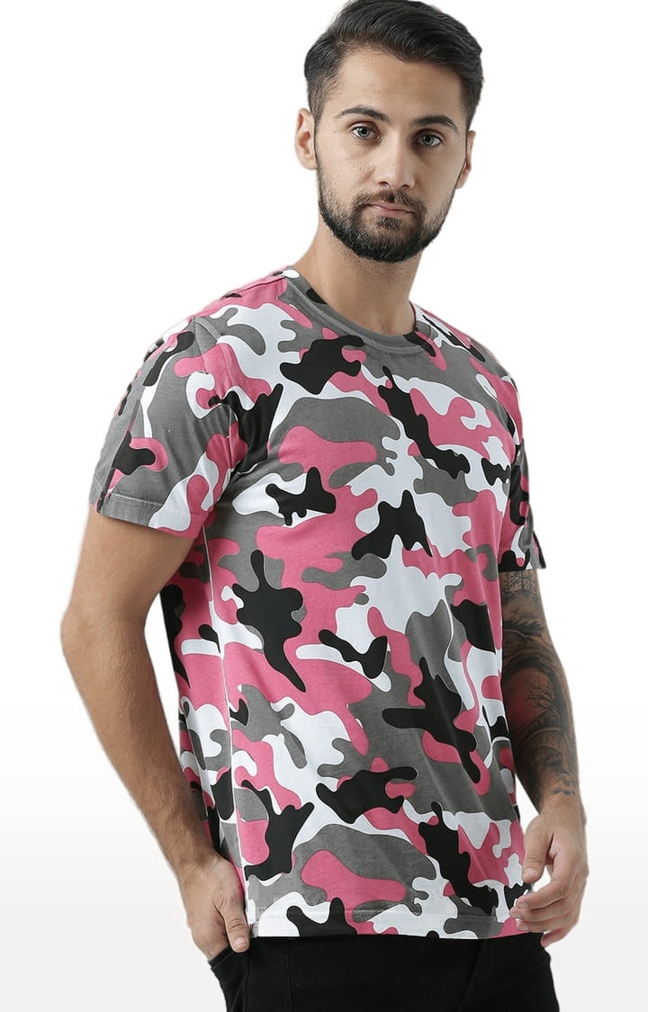 HUETRAP | Men's Multicolour Cotton Camouflage Regular T-Shirt 2