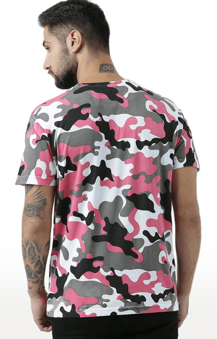HUETRAP | Men's Multicolour Cotton Camouflage Regular T-Shirt 4