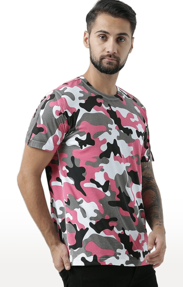 Men's Multicolour Camouflage Regular T-Shirt