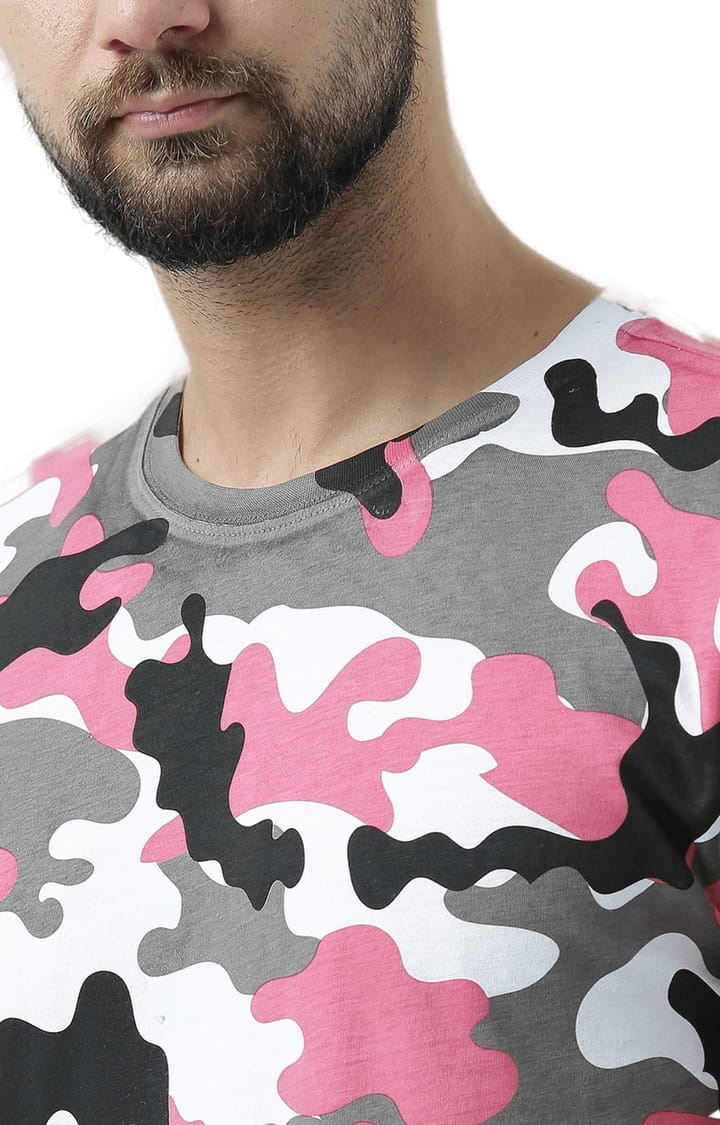 Men's Multicolour Camouflage Regular T-Shirt