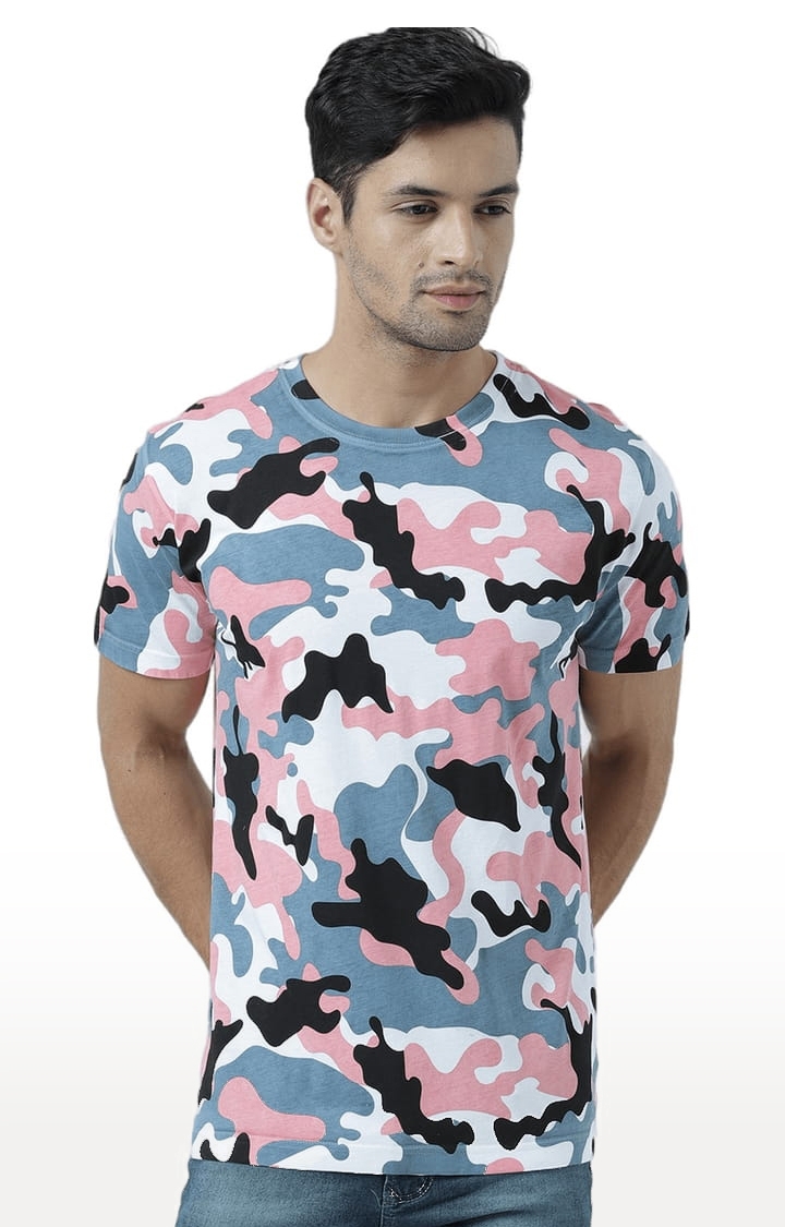 Men's Multicolour Camouflage Regular T-Shirt