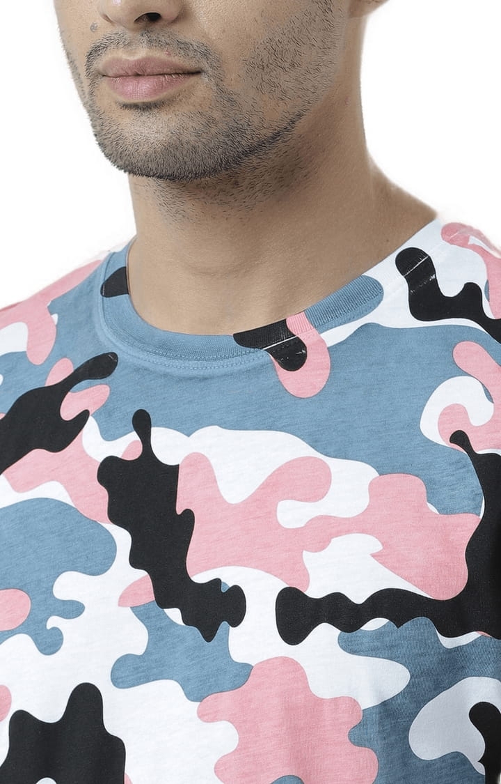 Men's Multicolour Camouflage Regular T-Shirt