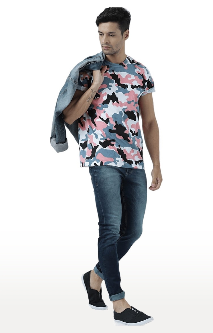 Men's Multicolour Camouflage Regular T-Shirt