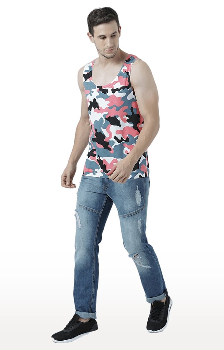 Men's Multicolor Cotton Camouflage Printed Vest