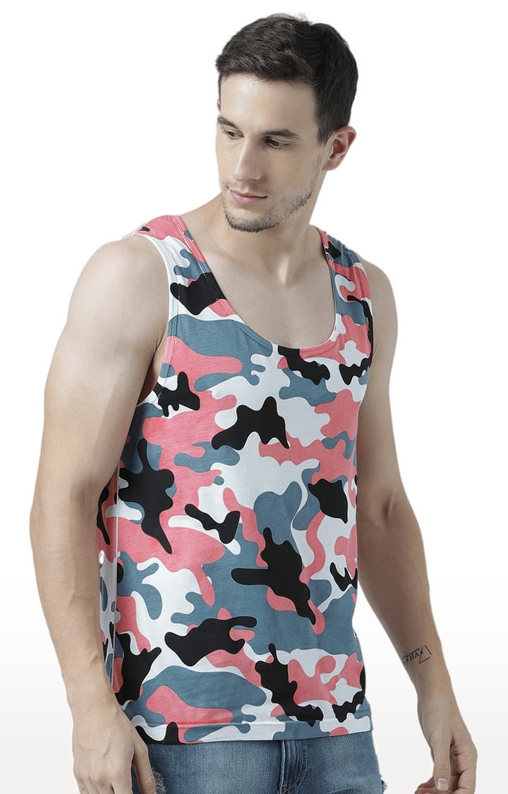 Men's Multicolor Cotton Camouflage Printed Vest