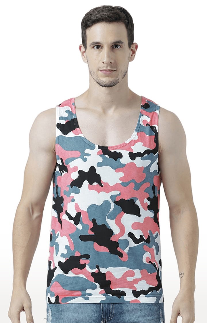 Men's Multicolor Cotton Camouflage Printed Vest