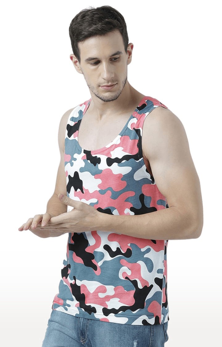 Men's Multicolor Cotton Camouflage Printed Vest