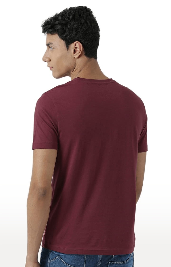 HUETRAP | Men's Pink Cotton Printed Regular T-Shirt 3