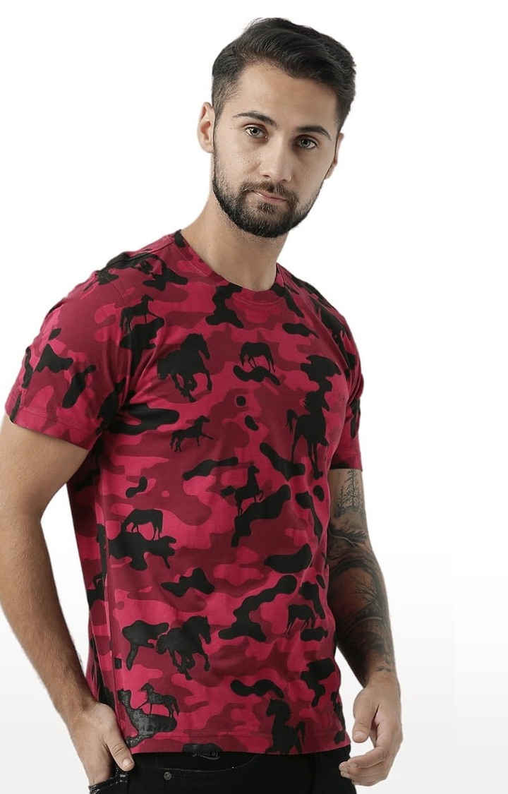 Men s Red Camouflage Regular T Shirt