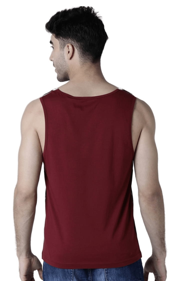 HUETRAP | Men's Red Cotton Printed Vest 3