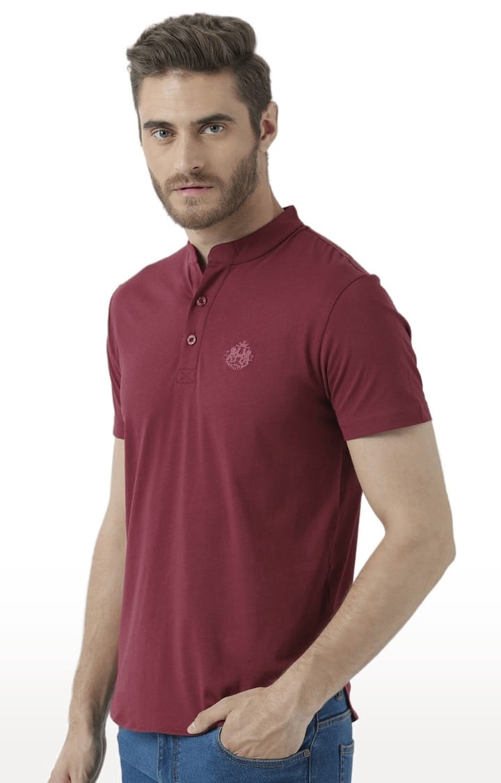 Men's Red Solid Regular T-Shirt