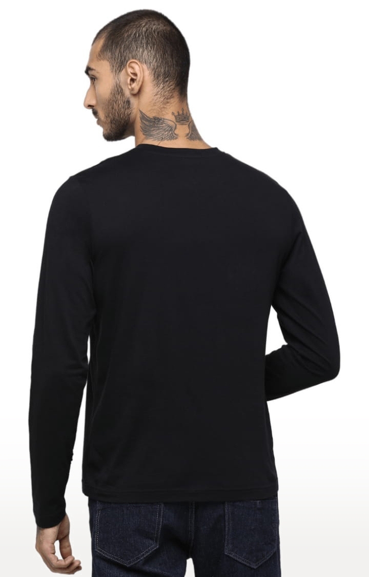 HUETRAP | Men's Black Cotton Solid Regular T-Shirt 2