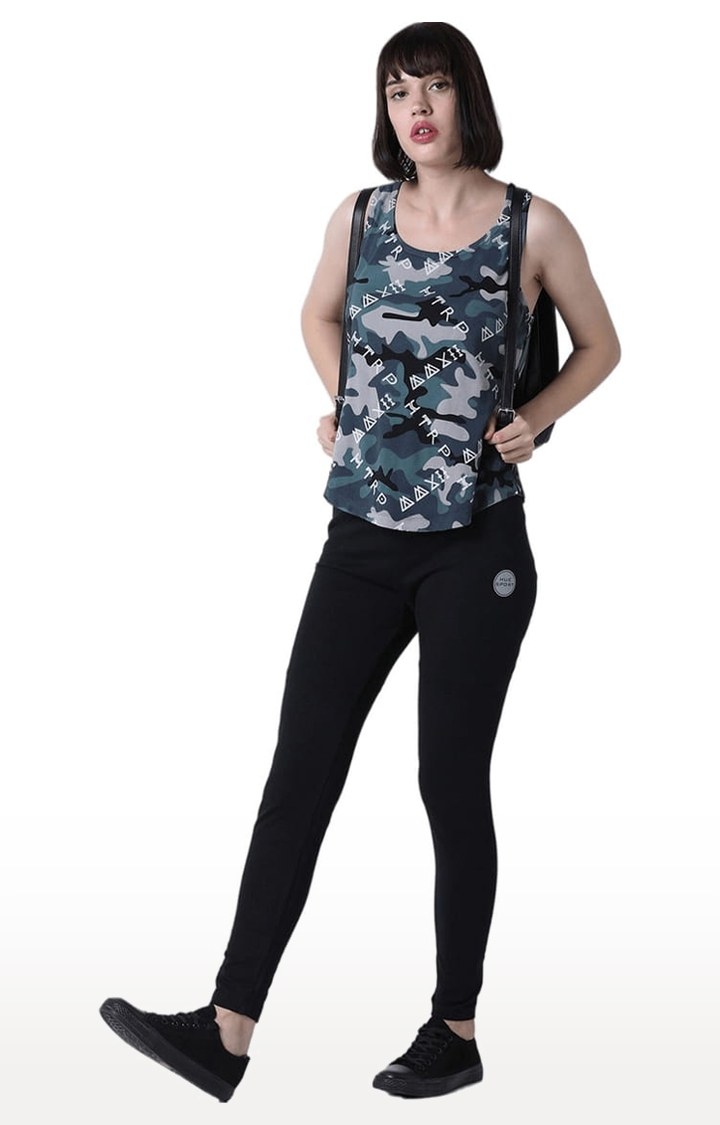 Women's Multicolour Camouflage Tank Top