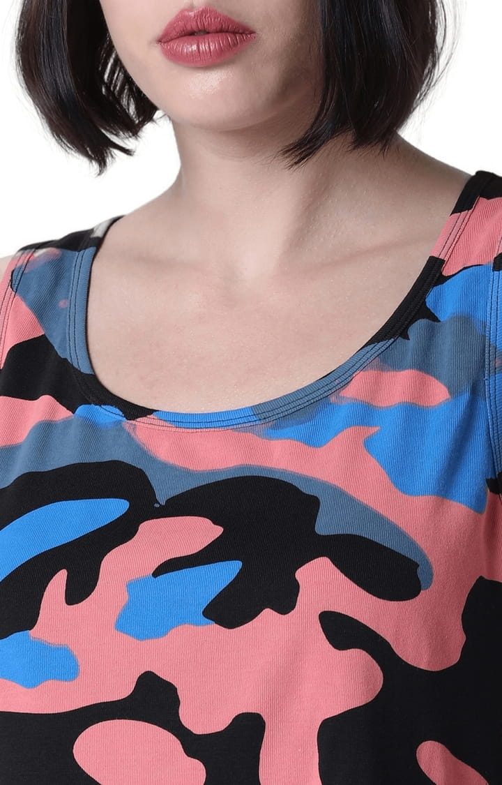 Women's Multicolour Camouflage Tank Top