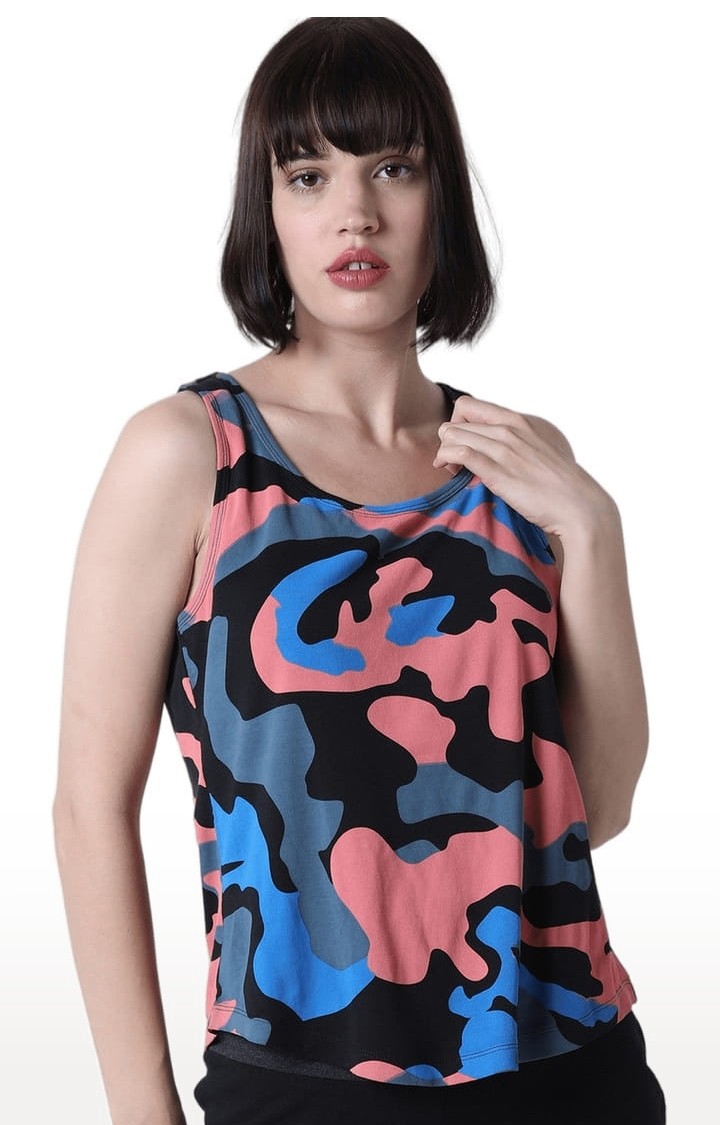 HUETRAP | Women's Multicolour Camouflage Tank Top