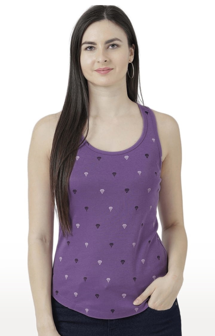 HUETRAP | Women's Purple Printed Tank Top