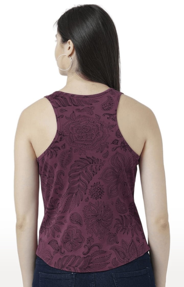 Women's Pink Printed Tank Top