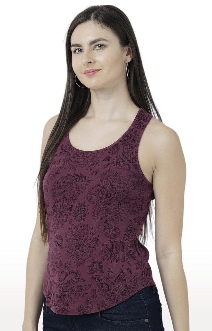 Women's Pink Printed Tank Top