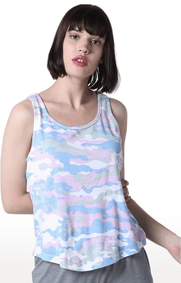HUETRAP | Women's Multicolour Camouflage Tank Top