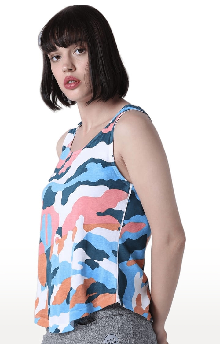 Women's Multicolour Camouflage Tank Top