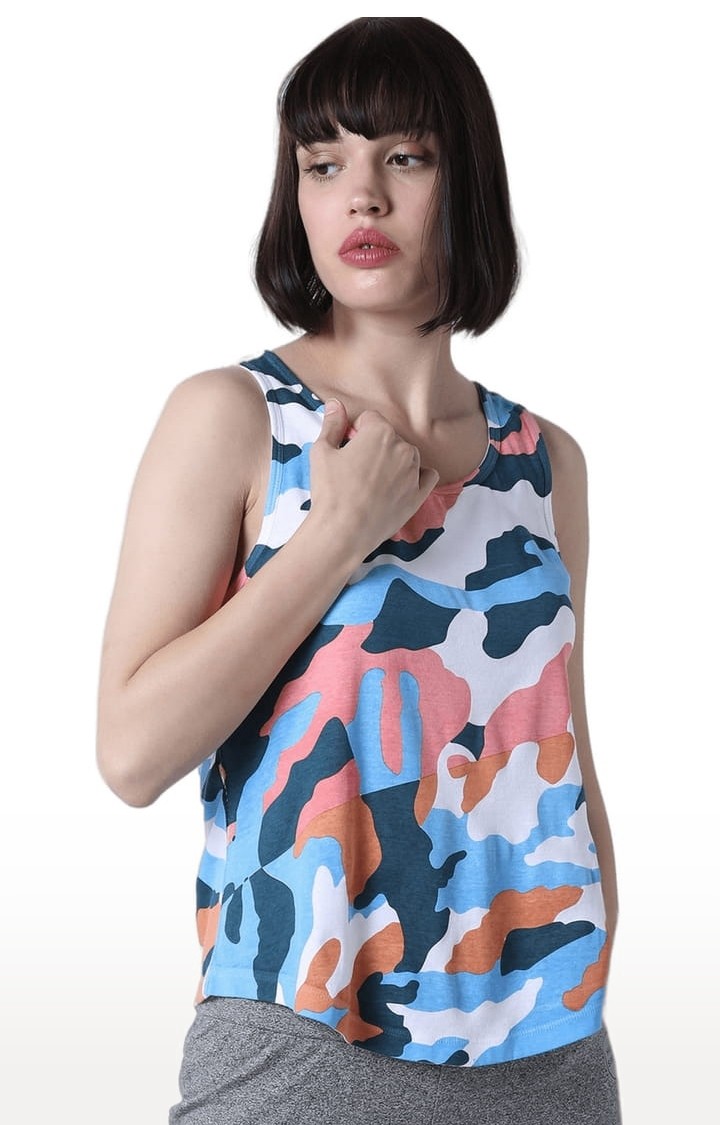 HUETRAP | Women's Multicolour Camouflage Tank Top