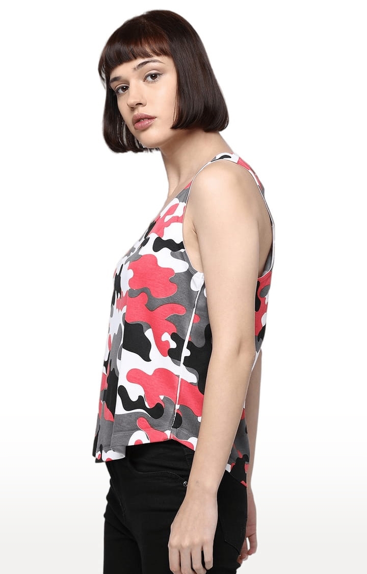 Women's Multicolour Camouflage Tank Top